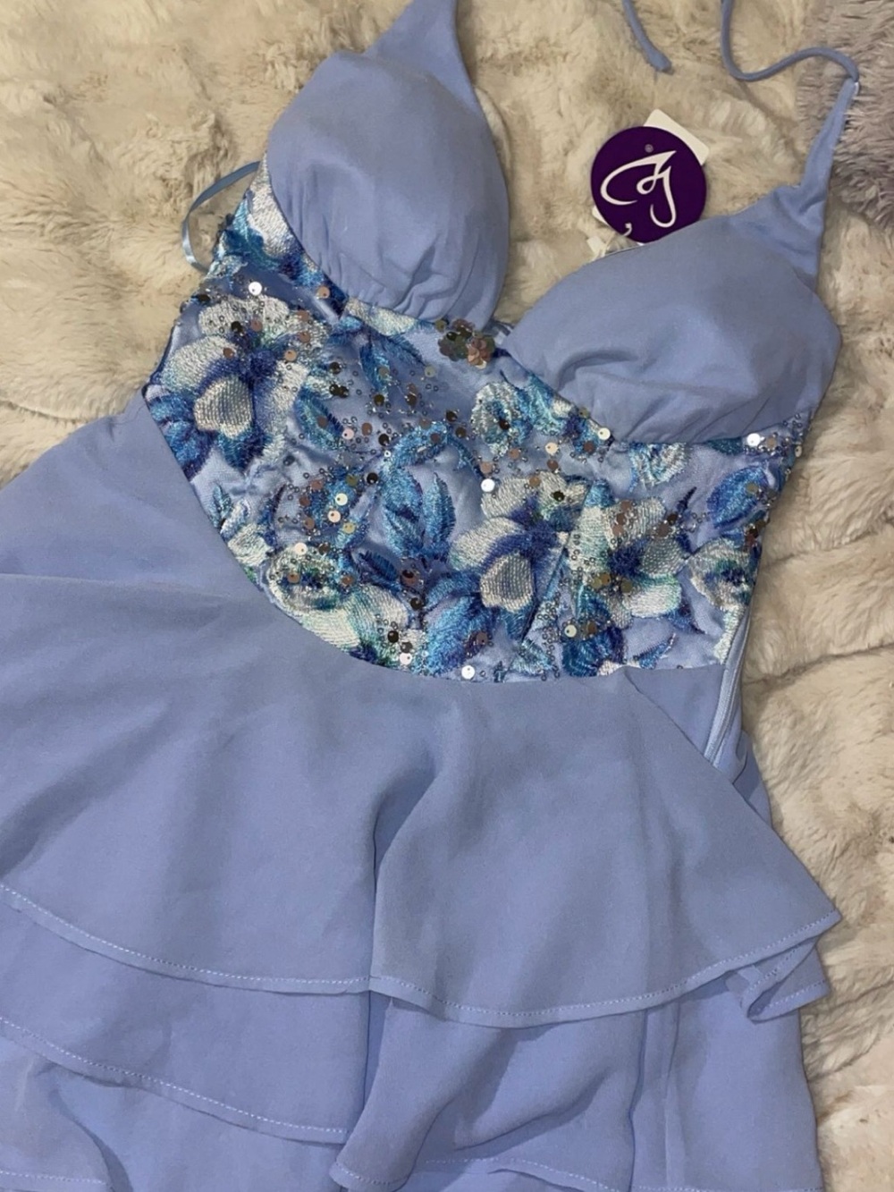 Windsor Light Blue Embellished Bra Top